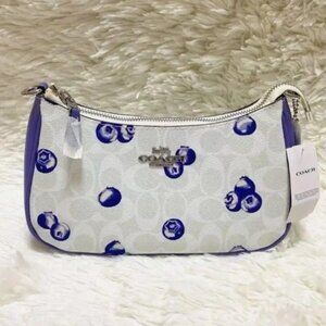 Coach Teri Shoulder Bag with blueberry print